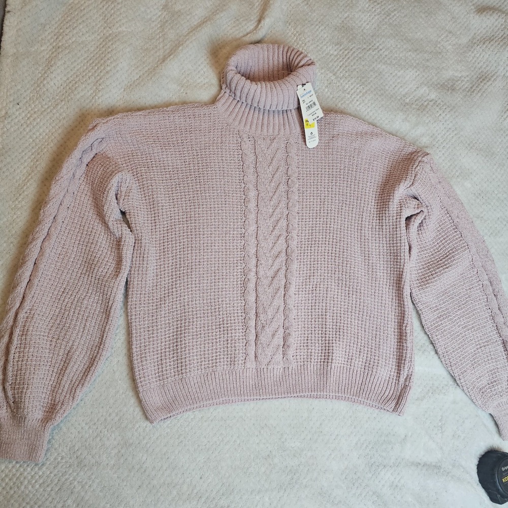 Olive + Oak‎ Women's Long Sleeve Turtle Neck Sweater AC2 Lilac Blush Large NWT